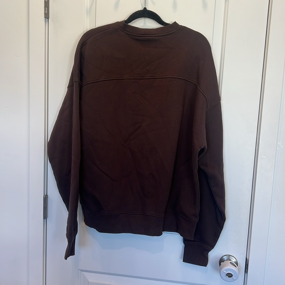 ALPHALETE Men's Classic Crew Sweatshirt Size L In Fudge Brown - Picture 2 of 4